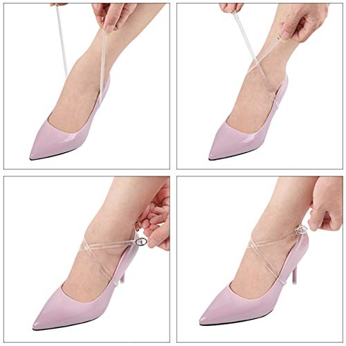 ROSENICE Transparent Shoelaces for Shoes - Multi-Color Tpu Strap Extender with Silver Buckle 23 62 Inch Anti-Loose Accessory for High Heels and Casual Footwear - Image 3