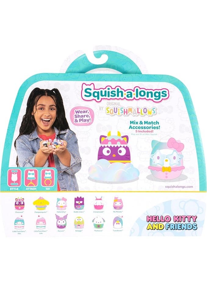 Squishmallows Squish-a-longs Hello Kitty and Friends Mini Squish Toy Set, 12 Collectible Figures, 17 Pieces - Image 3