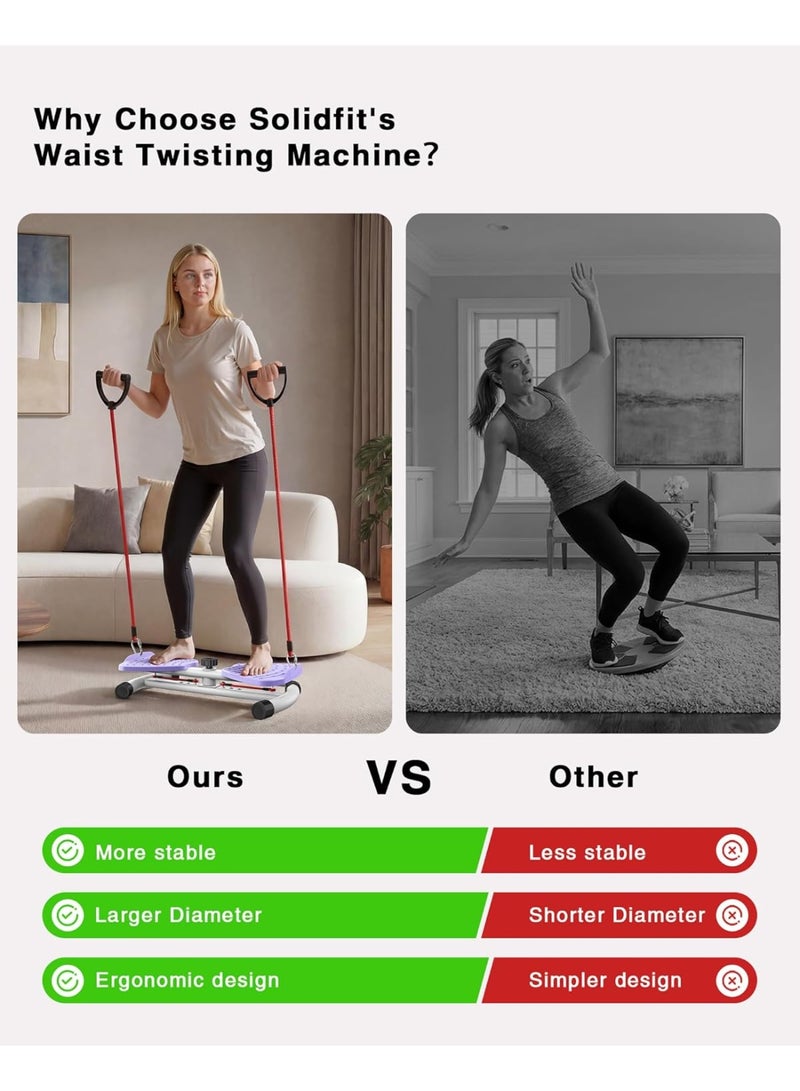 Bukela Waist Twister Machine Exercise, 326 lbs Ab Twister Board for Exercise, Home Gym, Balance Training & Fat Burning, Noiseless Workout Equipment for Women & Men - Twist Exercise Machine - Image 4