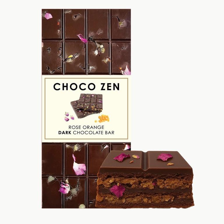 Choco Zen Premium Dubai Dark Chocolate Bar (Orange Dark Chocolate, 130g) – Luxury Dessert, Gourmet, Rich With Premium Flavors