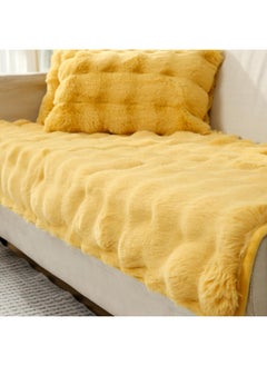 HOKIPO Premium Faux Rabbit Fur Sofa Seat Mats for L Shape and 1/2/3 Seater Sofa. Make Your Own Sofa Cover Set, Mat Length 90(D) x 120(L) cm, Honey Yellow (AR-5013-YLW) - pzsku/Z8978E60053F054B06ECEZ/45/_/1738307025/1e9048f5-d2c0-47ad-882a-fdddb6ef9028