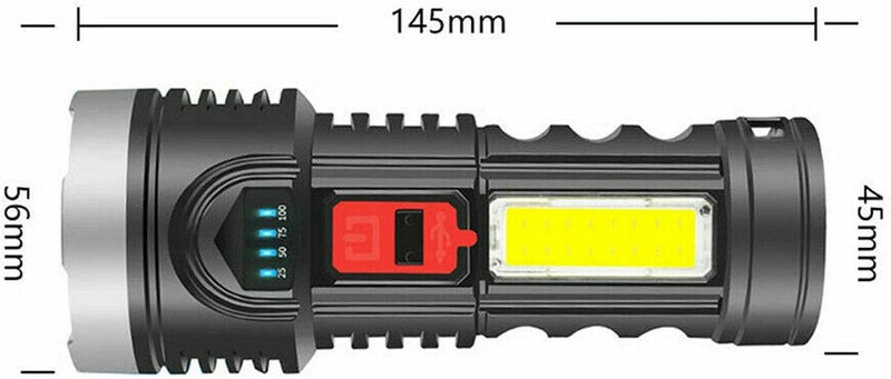 كلاراكو مصباح يدوي LED فائق السطوع بقوة 6000 لومن، قابل لإعادة الشحن عبر منفذ USB، مقاوم للماء، مثالي للتخييم في الهواء الطلق - Image 5