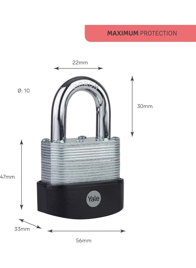 ييل قفل Yale - Y127B/55/129/1 للأمان القصوى، مطلي بطبقات متعددة، مقاس 55 ملم - حلقة مفتوحة من البورون - 3 مفاتيح  - Image 3