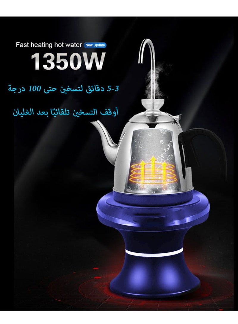 مضخة موزع مياه مع صينية وغلاية من الفولاذ المقاوم للصدأ، مضخة مياه شرب كهربائية أوتوماتيكية، محمولة للمنزل والمطبخ والمكتب والتخييم في الهواء الطلق - Image 3