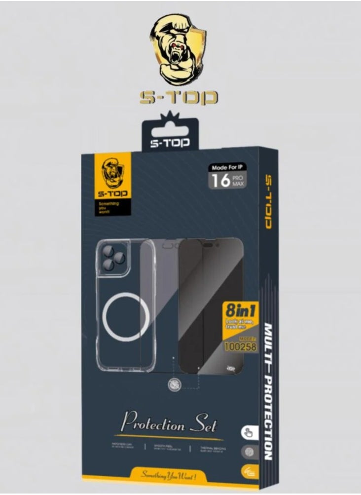 S-TOP - S-TOP Orignal Integrated protection package 8 in 1 for iPhone 16 Pro Max - Image 1