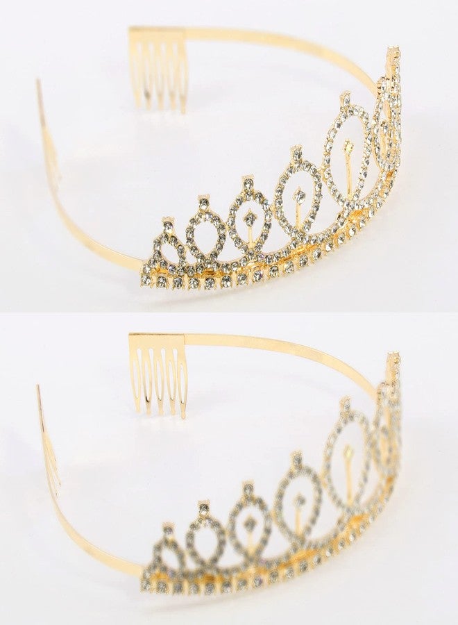 CAVETEE Birthday Crowns for Women Birthday Queen Sash & Rhinestone Tiara Set Birthday Tiaras and Sash for Women Birthday Glitter Birthday Decorations Gold Birthday Tiara Crowns for Women - Image 3