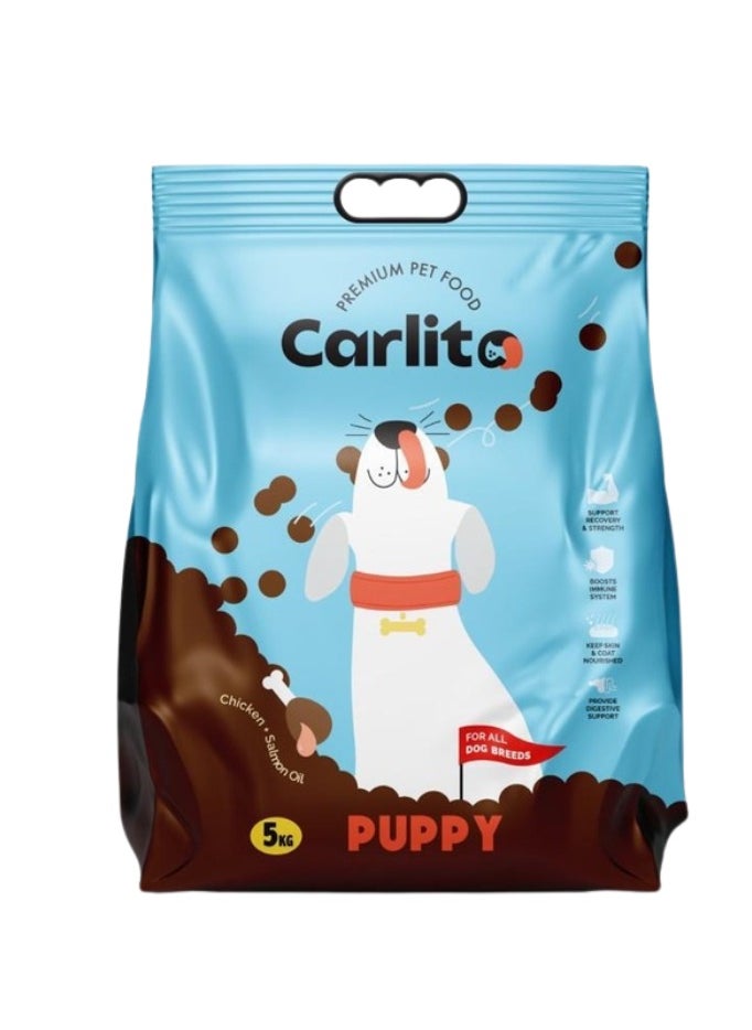 Carlito - Premium Puppy Dry Dog Food with High Protein & DHA - Supports Healthy Growth, Immune System, & Digestion - Small Kibble for All Breeds 5 Kilograms - Image 1