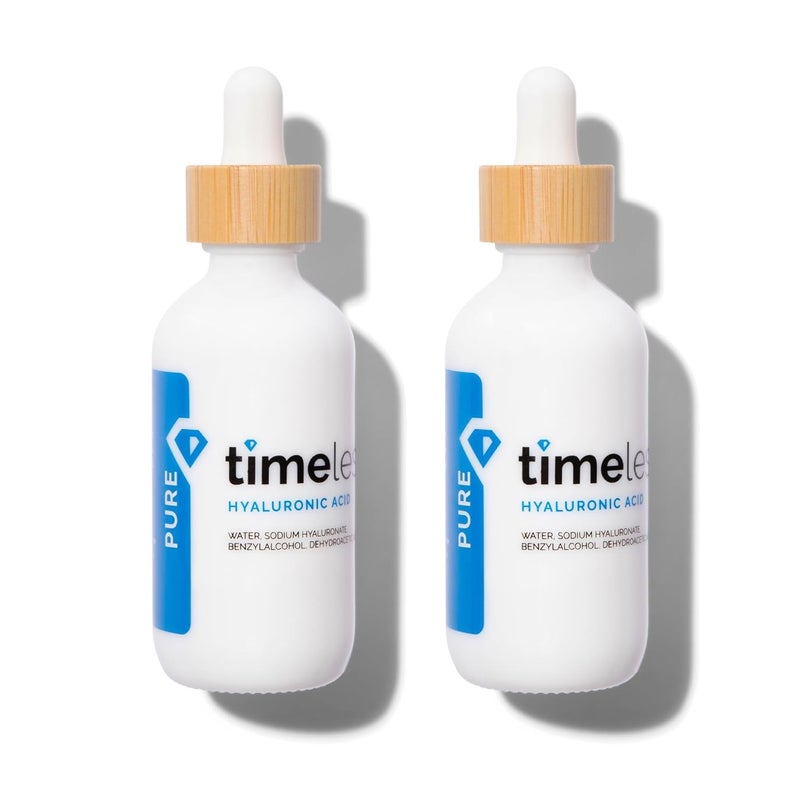 Timeless Skin Care Hyaluronic Acid 100 Pure Serum Hydrating Face Serum for Personal Care FragranceFree Hyaluronic Acid for Skin Care 2 oz Pack of 2