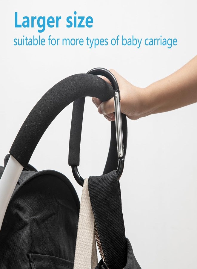 Longomat Baby Stroller Hooks for Hanging Diaper Bags,7" Large Stroller Clip, 2 Pack Stroller Hooks for Hanging Bags and Shopping, Large Carabiner Stroller Accessories for Mom - Image 4