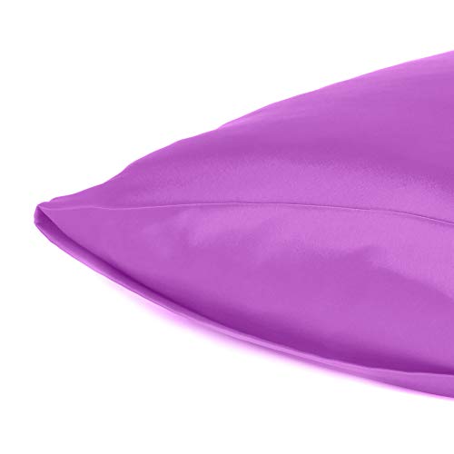Oussum Satin Pillow case Soft & Comfortable Silk Pillowcase Solid Pillow Cover Single Pcs with Free Scrunchie (Vivid Viola, Regular Size (18"x27") - Image 5