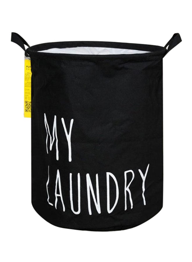 Foldable Hamper Laundry Basket | Easy to Carry Washing Baskets for Laundry | Clothes Hamper for Kids Bedroom, Bathroom, Nursery, Utility Room 45cm Black/White - Image 1