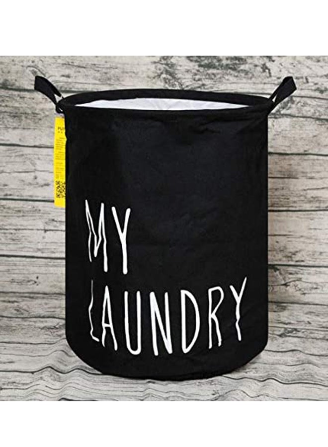 Foldable Hamper Laundry Basket | Easy to Carry Washing Baskets for Laundry | Clothes Hamper for Kids Bedroom, Bathroom, Nursery, Utility Room 45cm Black/White - Image 4