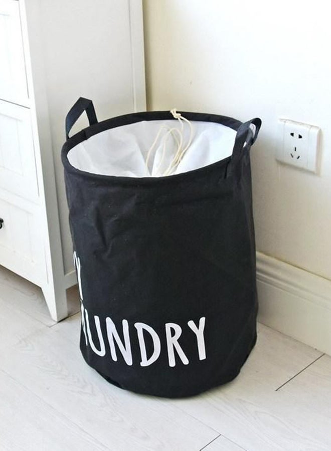 Foldable Hamper Laundry Basket | Easy to Carry Washing Baskets for Laundry | Clothes Hamper for Kids Bedroom, Bathroom, Nursery, Utility Room 45cm Black/White - Image 2