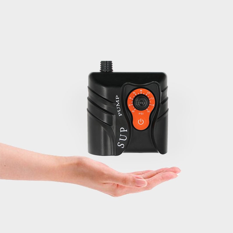 12V Air Pump, Orange, 16 PSI Automatic Stop, Portable Car Inflator - Stable Inflation, 6 Nozzles for Air Mattresses, Paddle Boards, Inflatable Equipment - Image 2