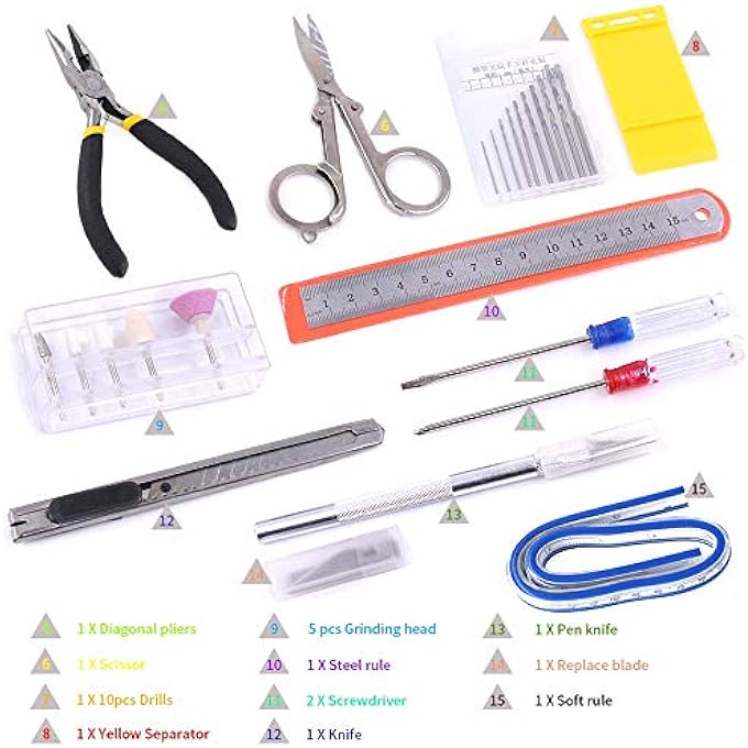 57PCS MODELLER BASIC TOOLS CRAFT SET HOBBY BUILDING TOOLS KIT FOR GUNDAM CAR MODEL BUILDING - Image 5