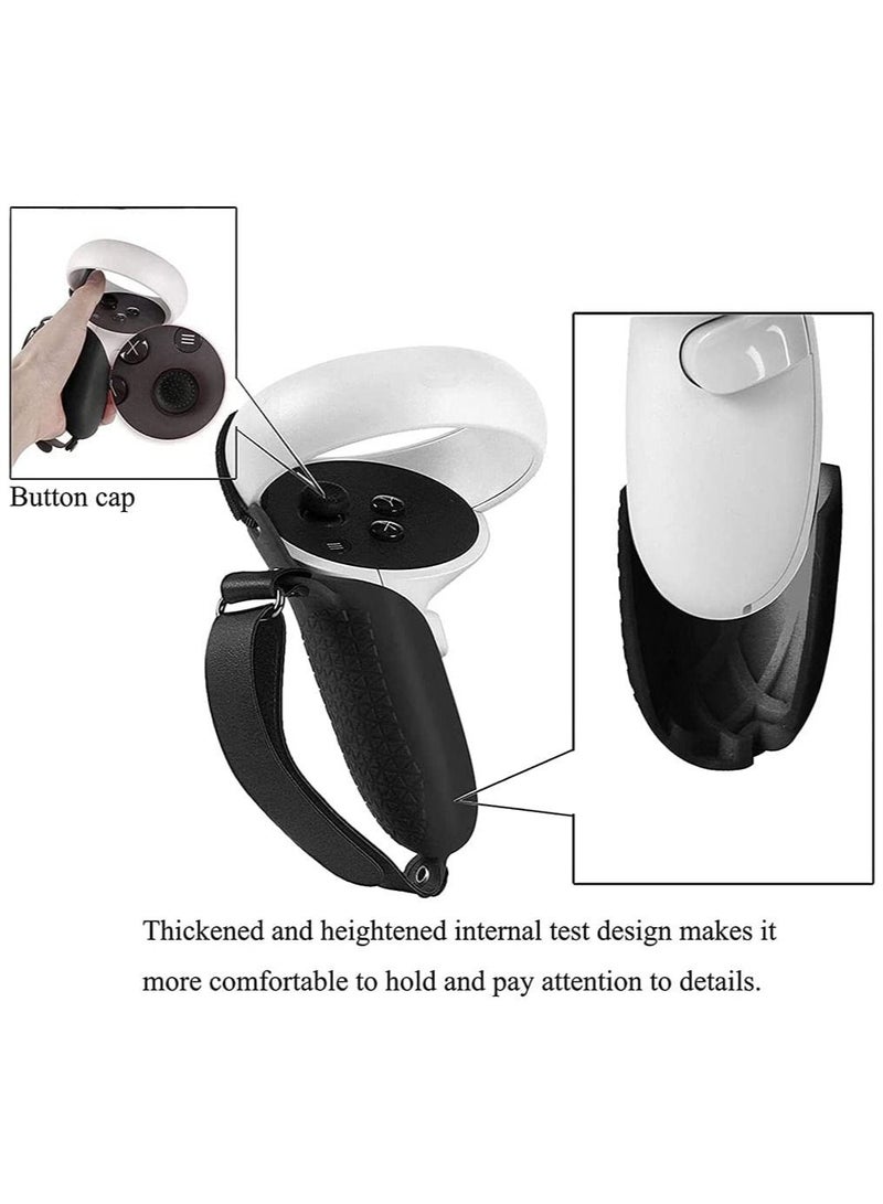 1 Pair Controller Grips Cover with Knuckle Straps Compatible with Oculus Quest 2 Accessories - Image 2