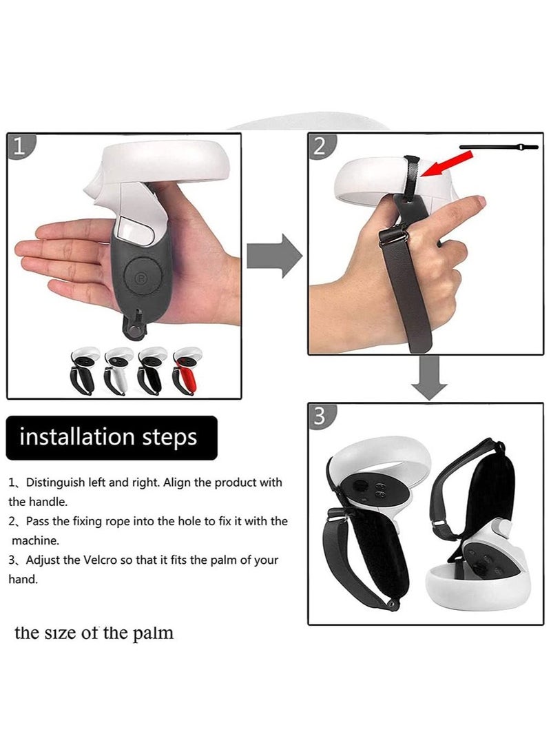 1 Pair Controller Grips Cover with Knuckle Straps Compatible with Oculus Quest 2 Accessories - Image 3