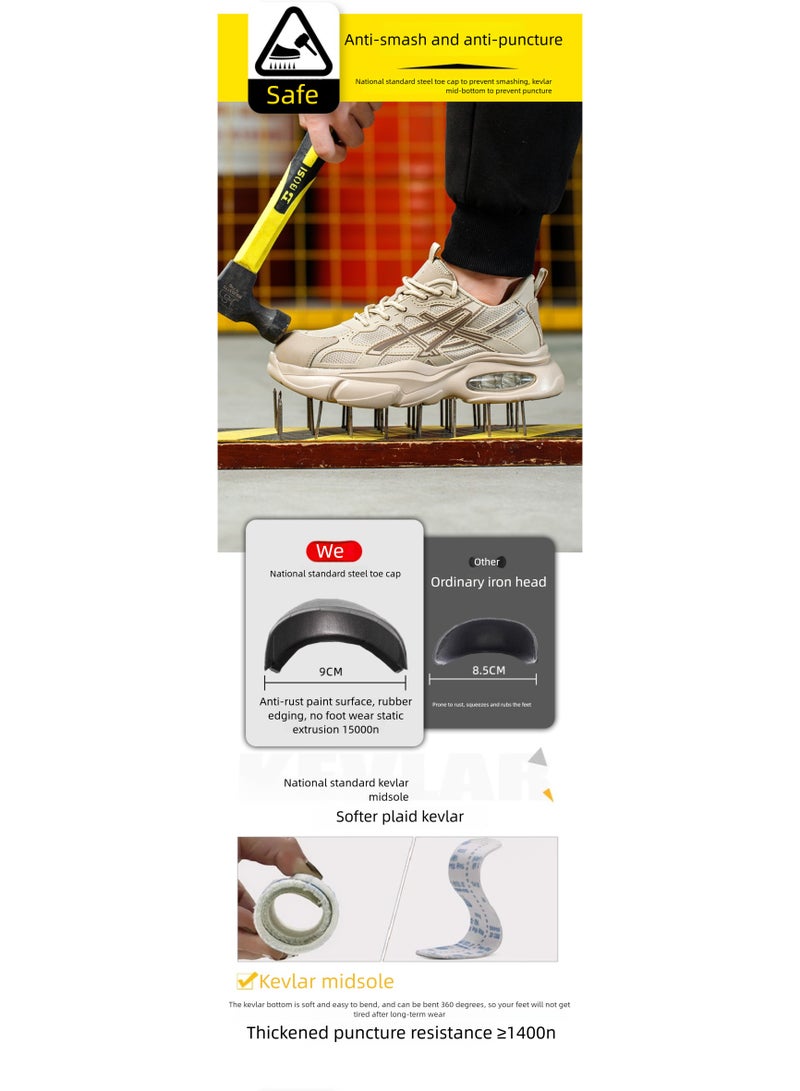 Steel Toe Shoes for Men Lightweight Safety Shoes Comfortable Puncture Proof Slip On Indestructible Work Shoes and Fashion Sneakers. - Image 5