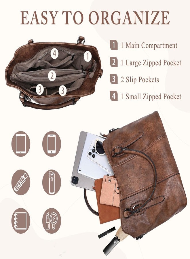 فاشي حقائب هوبو من فاشي للنساء، مصنوعة من الجلد النباتي، حقيبة يد بمقبض علوي، حقيبة كتف، حقيبة يد مع حزام كروسبودي على شكل جيتار، لون بني - Image 3