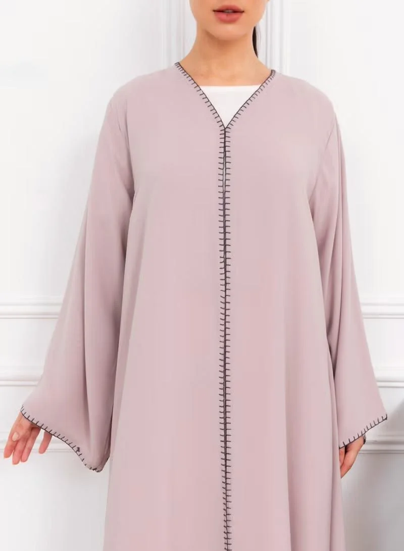 Nikias Nikias Abaya Double Shiffon Abaya With Thread Work