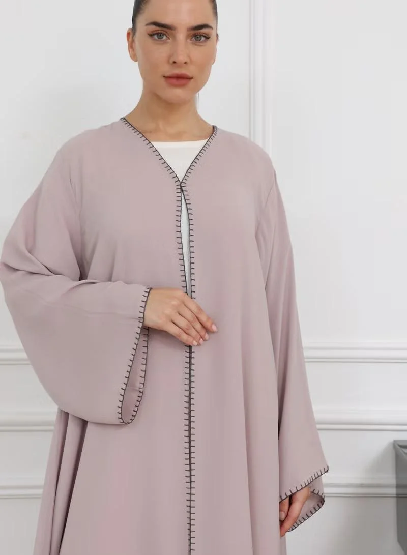 Nikias Nikias Abaya Double Shiffon Abaya With Thread Work