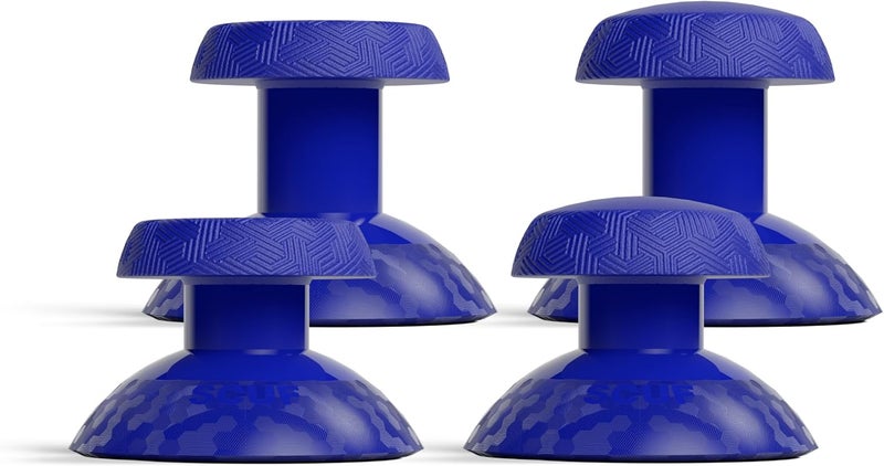 SCUF VALOR PRO Thumbstick Kit – 1 Short Concave, 1 Short Domed, 1 Long Concave, 1 Long Domed, Easy to Swap, Durable – Blue - Image 1