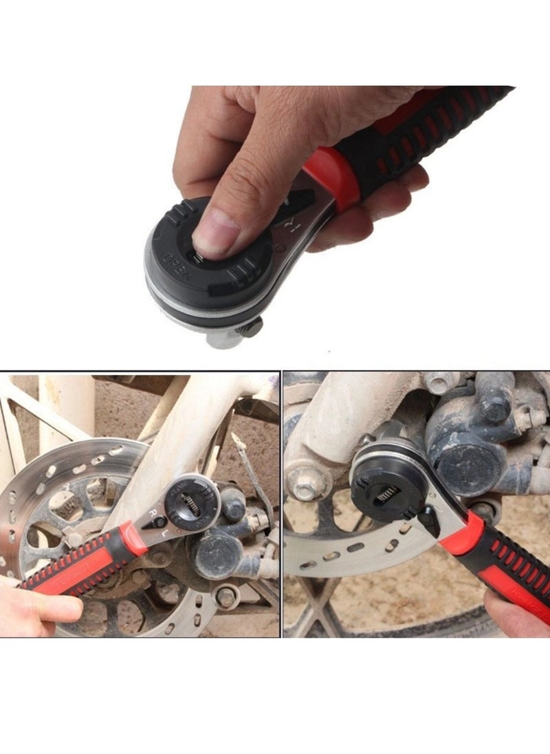 Universal Adjustable Ratchet Wrench, Adjustable Socket Wrench for 6-22mm Screw, Hand Tool with Non-slip Handle