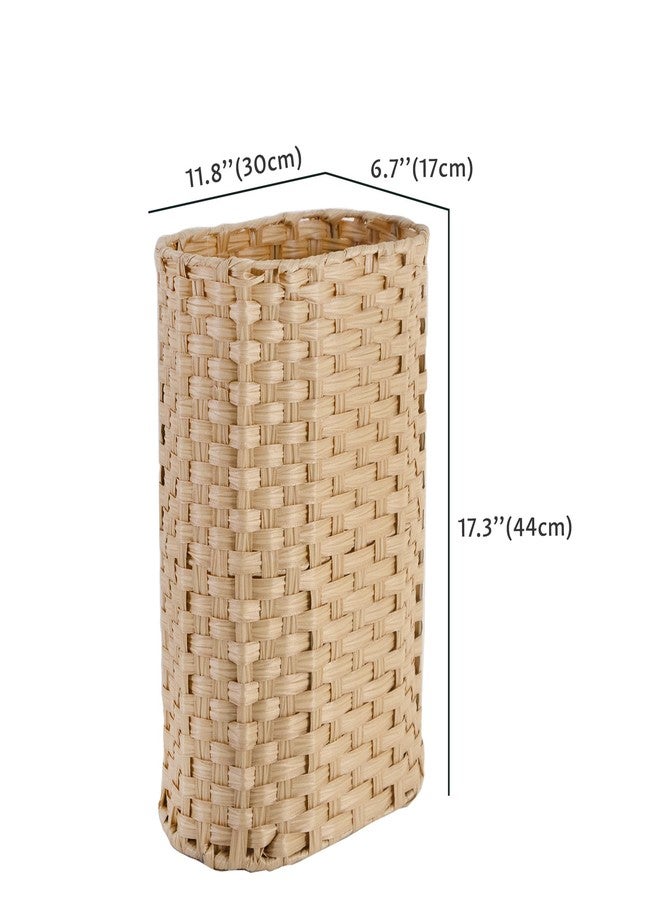 PEMAR Wicker Umbrella Holder Indoor Outdoor, Hand Woven Umbrella Stand Basket Cane Holder Stand Decorative Umbrella Rack for Home, Entryway Rustic Farmhouse Multipurpose Narrow Tall Basket (Natural) - Image 2