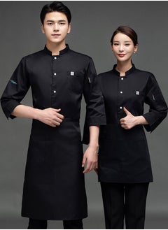 NIBEMINENT Restaurant Chef Uniform Kitchen Work Clothes 7-Point Sleeve Top  - Image 2