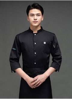 NIBEMINENT Restaurant Chef Uniform Kitchen Work Clothes 7-Point Sleeve Top  - Image 3