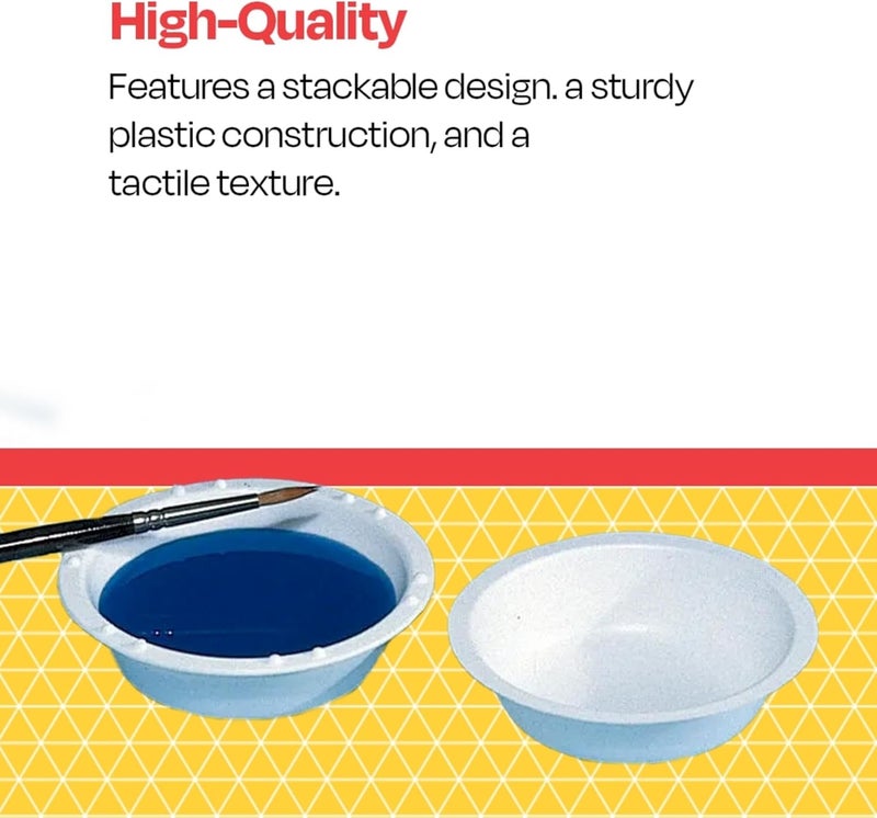 School Smart Plastic Watercolor Paint Cups, 3-3/4 x 1-1/8 Inches, White, Pack of 12 - Image 4