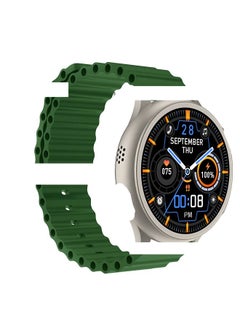 Smart Watch HM8 Ultra Max Round Dial 1.52 HD Display Wireless Charger Bedside Clock Waterproof Fashion Smartwatch Ultra Green