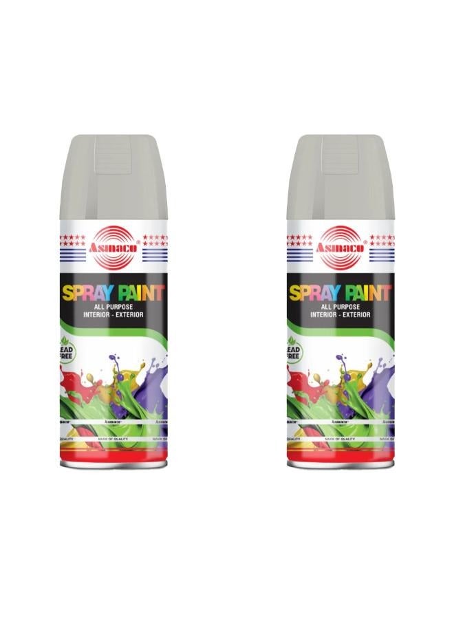 اسماكو طلاء بخاخ من اسماكو - أصفر فاتح رمادي - 400 مل - مجموعة قطعتين