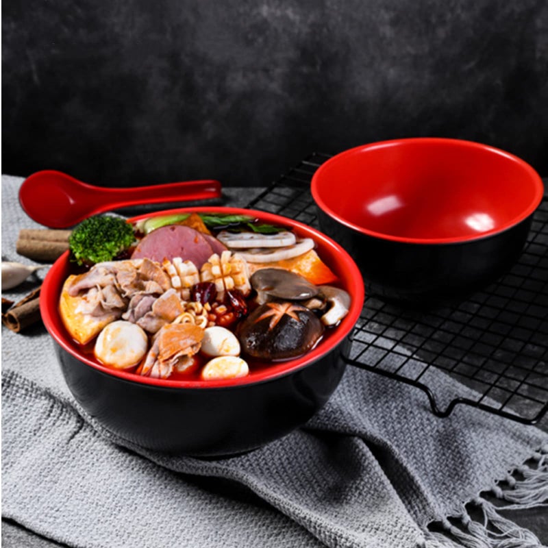 Lyellfe Set of 10 Miso Soup Bowl with Spoon  Restaurant Quality Melamine Cereal Rice Bowl  16 Oz Unbreakable Japanese Dinnerware for Ramen  Udon Noodle  Dishwasher Safe - Image 5