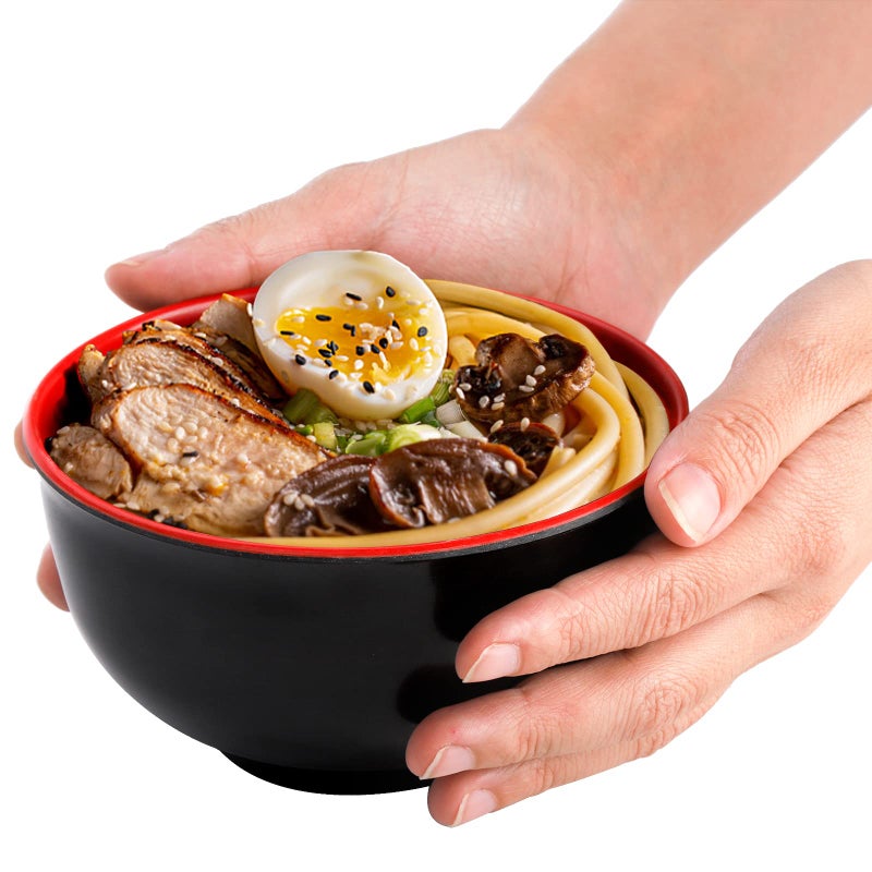 Lyellfe Set of 10 Miso Soup Bowl with Spoon  Restaurant Quality Melamine Cereal Rice Bowl  16 Oz Unbreakable Japanese Dinnerware for Ramen  Udon Noodle  Dishwasher Safe - Image 4