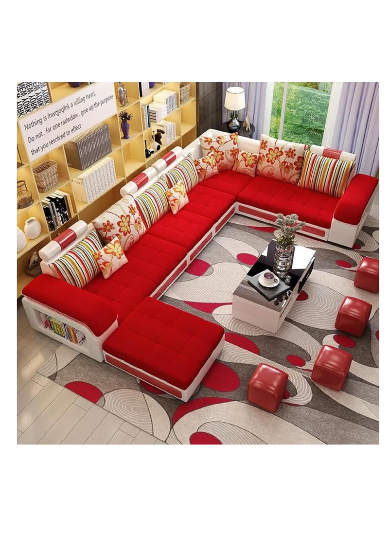 Comfynest Modern U Shaped Sectional Sofa Set 7 Seater Couch Luxury Design Velvet Fabric  - Image 1