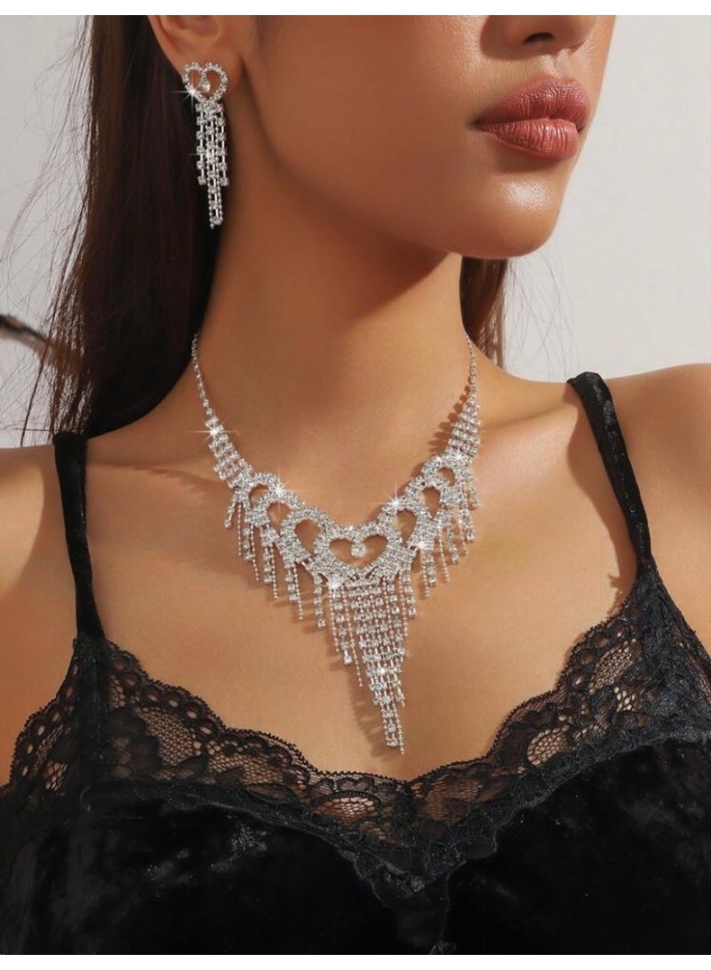 JewelryPalace Amazing Trendy Women's Zirconia Necklace And Earrings Jewellery Set - Image 1