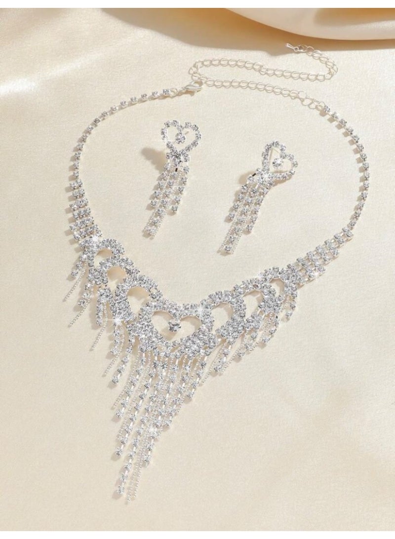 JewelryPalace Amazing Trendy Women's Zirconia Necklace And Earrings Jewellery Set - Image 3