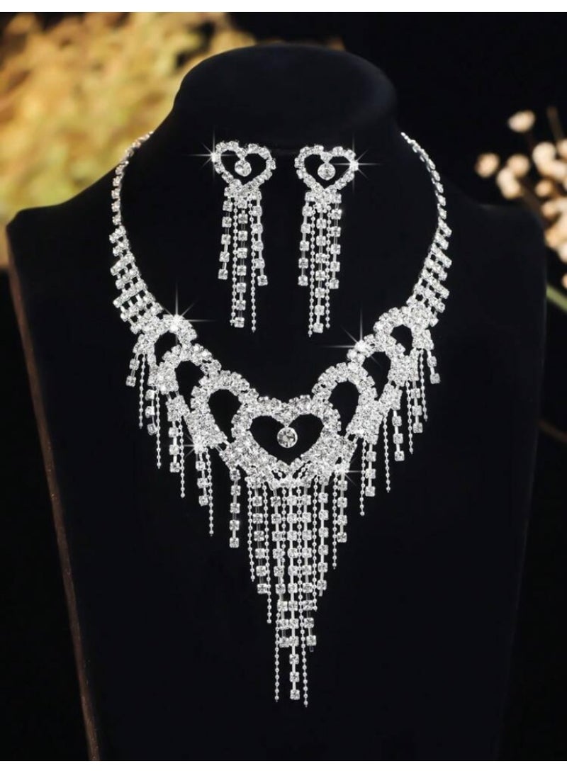 JewelryPalace Amazing Trendy Women's Zirconia Necklace And Earrings Jewellery Set - Image 2