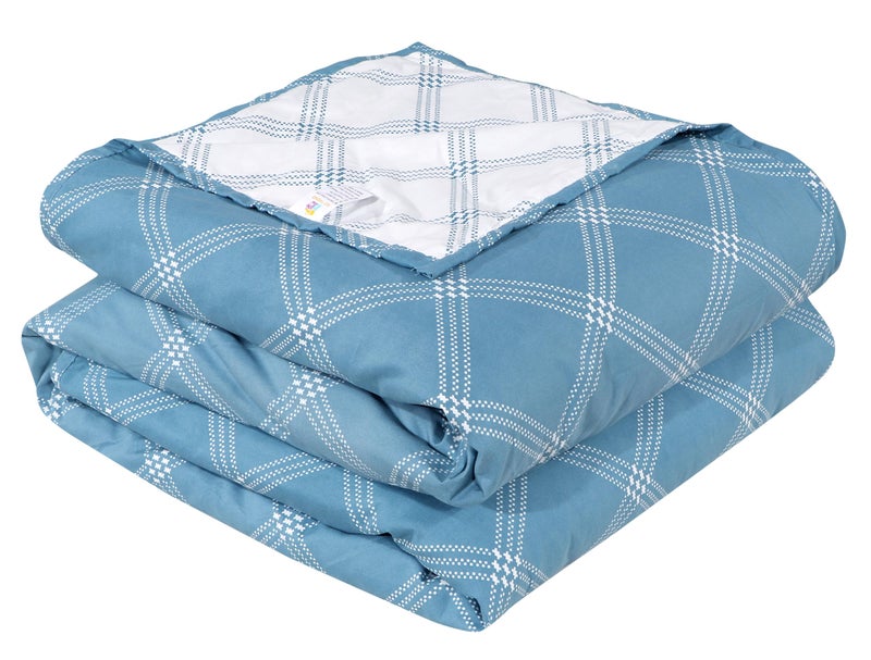 RD TREND® Glace Cotton Reversible Dohar for Single Bed (60x90 Inch) | Soft AC Blanket for Summer & Winter | Lightweight Comforter for All Seasons |Blue & White - Image 5