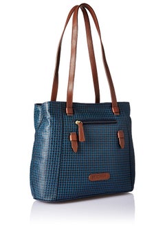 Hidesign Hidesign womens EE LEANDRA I Large M Blue Tan I Tote Bag  - Image 2