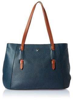 Hidesign Hidesign womens EE LEANDRA I Large M Blue Tan I Tote Bag  - Image 4