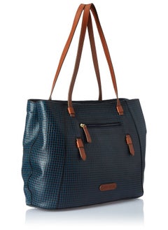 Hidesign Hidesign womens EE LEANDRA I Large M Blue Tan I Tote Bag  - Image 3