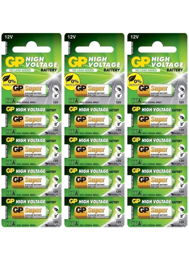 جي بي 15-Pieces GP Super 23A High Voltage 12V Alkaline Batteries  - Image 1
