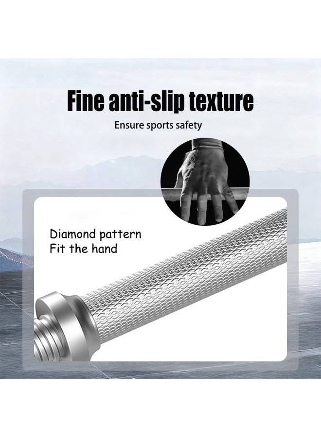 قضيب باربيل مطلي بالكهرباء طوله 1.2 متر مزود بنموذج مضاد للانزلاق، وقدرة قوية على حمل الأحمال ومتانة (من الفضة) - Image 3