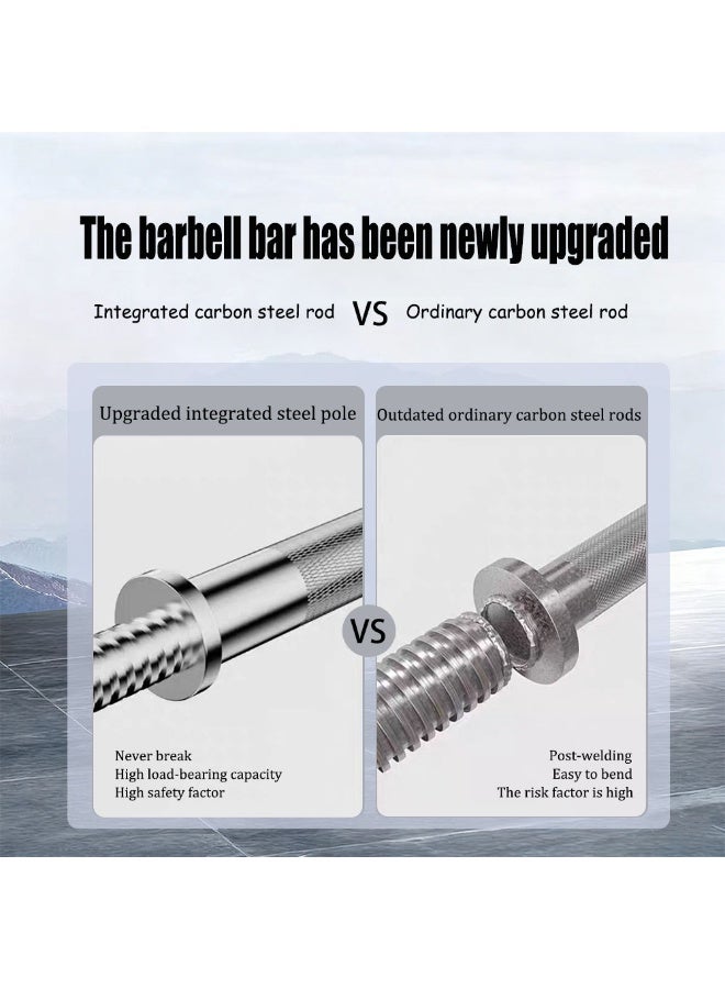 قضيب باربيل مطلي بالكهرباء طوله 1.2 متر مزود بنموذج مضاد للانزلاق، وقدرة قوية على حمل الأحمال ومتانة (من الفضة) - Image 4
