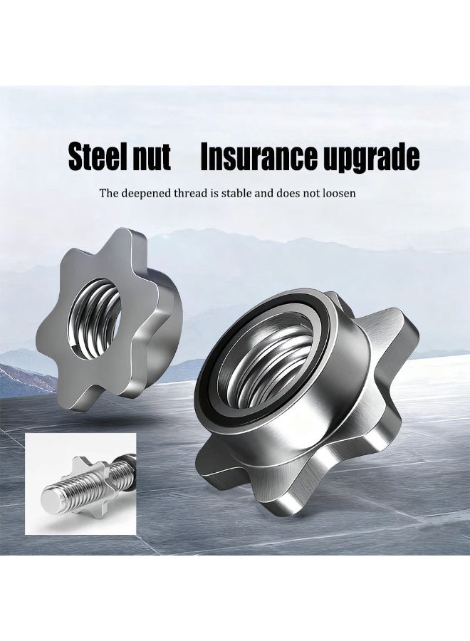 قضيب باربيل مطلي بالكهرباء طوله 1.2 متر مزود بنموذج مضاد للانزلاق، وقدرة قوية على حمل الأحمال ومتانة (من الفضة) - Image 2