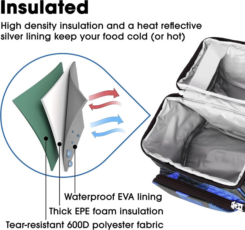 J World New York Corey Insulated Lunch Bag in Block Navy - Image 5