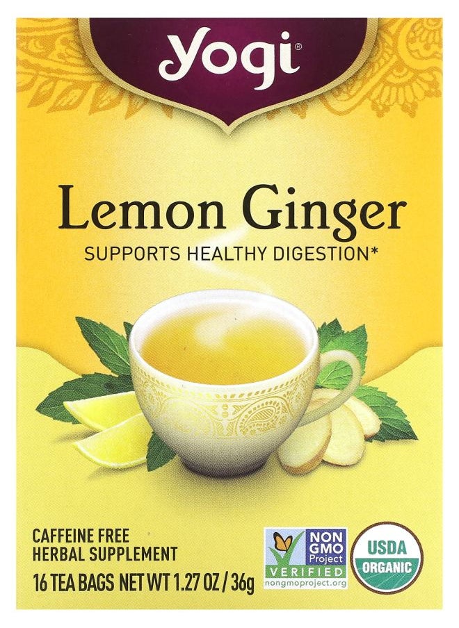 Yogi Tea Lemon Ginger Caffeine Free 16 Tea Bags 1.27 oz (36 g) 