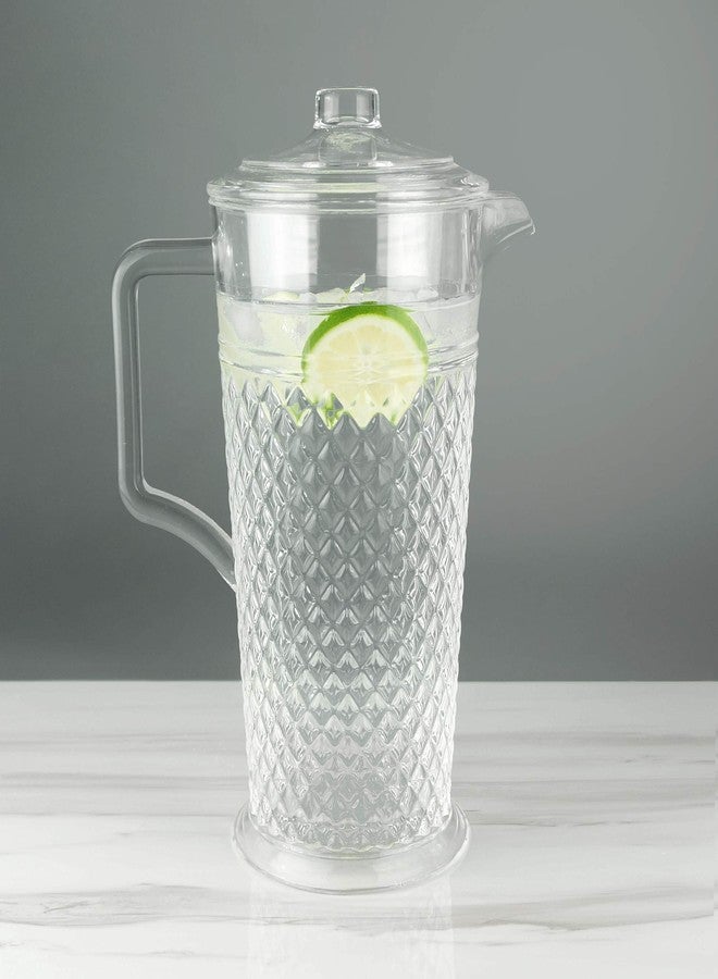 PG Acrylic Water Pitcher - 80oz Clear Plastic Pitcher With Lid, Shatterproof, Ideal for Iced Tea, Lemonade, Sangria, Drinks and Cocktails - Image 4
